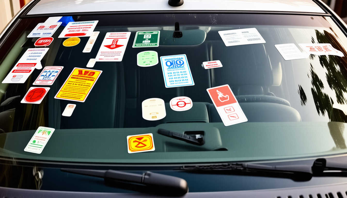 découvrez jusqu'à quel point les stickers sur le pare-brise sont tolérés, les règles à respecter et les conséquences en cas d'infraction.